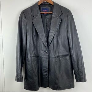 Denim & Co size Large Women’s Black Leather Jacket